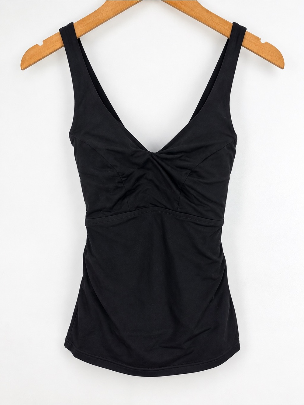 Athleta Black V-Neck Swim Tankini with Wide Straps - Picture 1 of 8